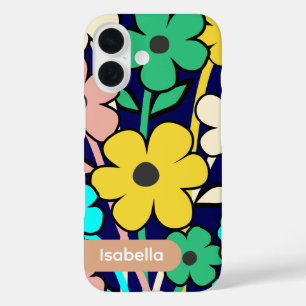iPhone hoesje bloemmotief kleurrijk patroon esthet