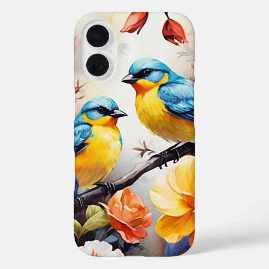 iPhone hoesje - Blue Birds (Achterkant)