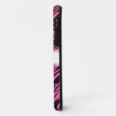 iPhone hoesje Custom Zebra Print Roze Zwart (Achterkant/links)