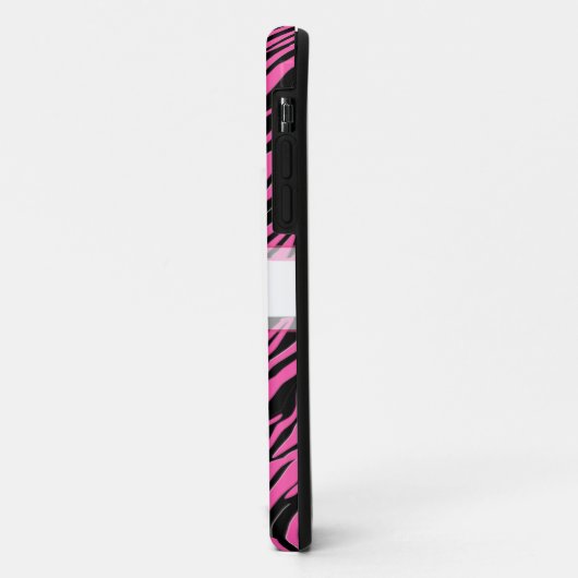 iPhone hoesje Custom Zebra Print Roze Zwart (Achterkant/links)