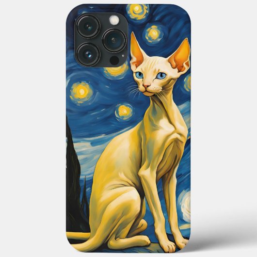 iPhone Hoesje | Elf Sphynx Kattenschilderij Kunst  (Achterkant)