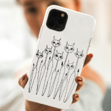iPhone-hoesje (handgetekende katten)