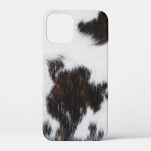 iPhone Hoesje - Koehuid Wit Bruin Zwart