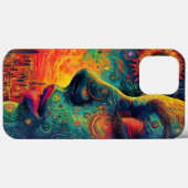 iPhone hoesje meisje multicolor schilderen (Achterkant (horizontaal))