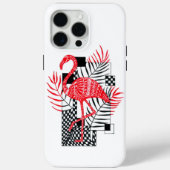 iPhone hoesje met rode flamingo print (Achterkant)