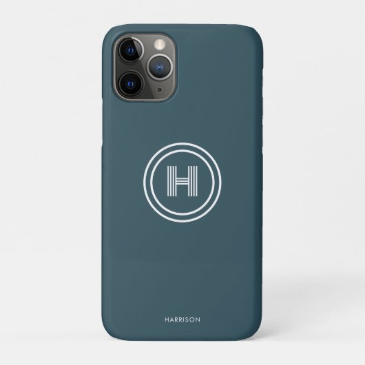 iPhone Hoesje | Modern Eenvoudig Monogram (Achterkant)