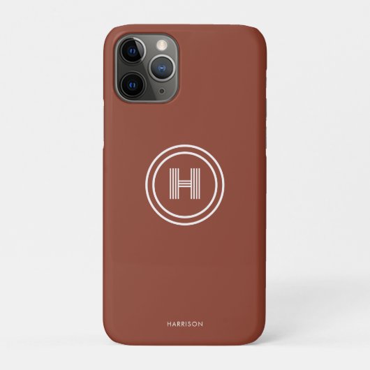 iPhone Hoesje | Modern Eenvoudig Monogram (Achterkant)
