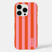 iPhone Hoesje | Preppy Bold Stripe Koraal Roze (Achterkant)