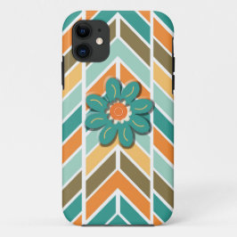 iPhone-Hoesje, Retro Chevron, Flower Power iPhone Case-Mate iPhone Case