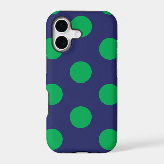 iPhone Hoesje Stippen Navyblauw & Groen