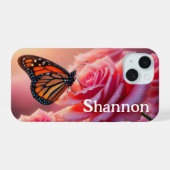 iPhone Hoesje - Vlinder Roos 15 Case (Achterkant horizontaal)