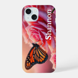 iPhone Hoesje - Vlinder Roos 15 Case