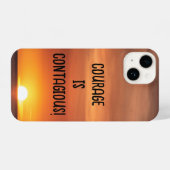 iPhone-hoesje - Zonsondergang met "Moed is besmett iPhone Hoesje (Achterkant horizontaal)