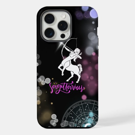 iPhone Hoesje zwart Boogschutter 15 Pro Max Case (Achterkant)