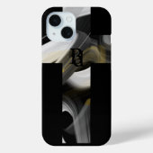 iPhone hoesjes Trend Abstract Art Zwart Wit Goud (Achterkant)