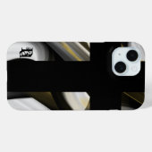 iPhone hoesjes Trend Abstract Art Zwart Wit Goud (Achterkant (horizontaal))