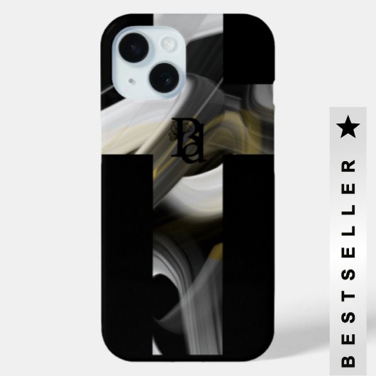 iPhone hoesjes Trend Abstract Art Zwart Wit Goud