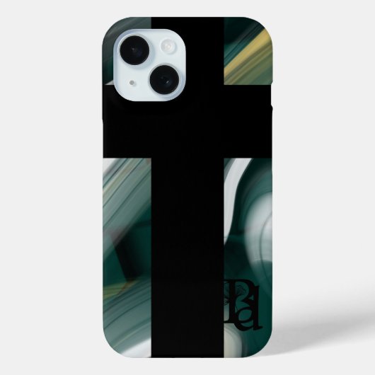 iPhone hoesjes Trend Abstract Art Zwart Wit Groen (Achterkant)