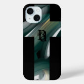 iPhone hoesjes Trend Abstract Art Zwart Wit Groen (Achterkant)