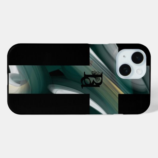 iPhone hoesjes Trend Abstract Art Zwart Wit Groen (Achterkant (horizontaal))