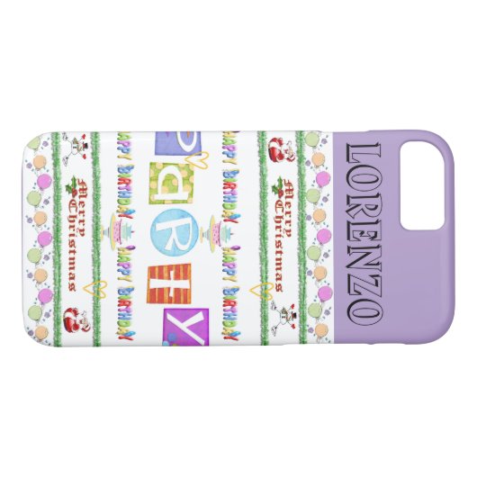 iPhone-hoesjes Vrolijk Kerstfeest Gelukkige Verjaa Case-Mate iPhone Case (Achterkant (Horizontaal))