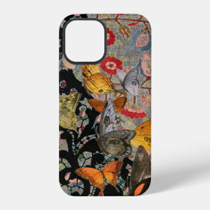 iPHONE HOESjes William Morris ZWARTE KANT VLINDERS 12 Hoesje