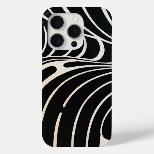 Iphone hoesjes zwart-wit golven (Achterkant)