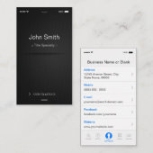 iPhone iOS-stijl - Eenvoudig generiek zwart-wit Visitekaartje (Voorkant / Achterkant)