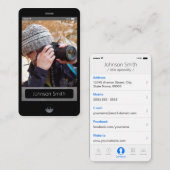 iPhone iOS-stijl - Persoonlijk fotoprofiel Visitekaartje (Voorkant / Achterkant)