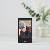 iPhone iOS-stijl - Persoonlijk fotoprofiel Visitekaartje (Staand voorkant)