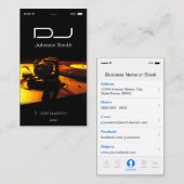 iPhone iOS-stijl - Platenspeler hoofdtelefoon Pub  Visitekaartje (Voorkant / Achterkant)