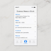 iPhone iOS-stijl - Platenspeler hoofdtelefoon Pub  Visitekaartje (Achterkant)
