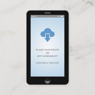iPhone iOS Style App Screenshot Foto Visitekaartje