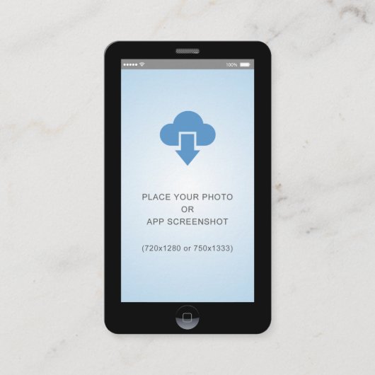 iPhone iOS Style App Screenshot Foto Visitekaartje (Voorkant)