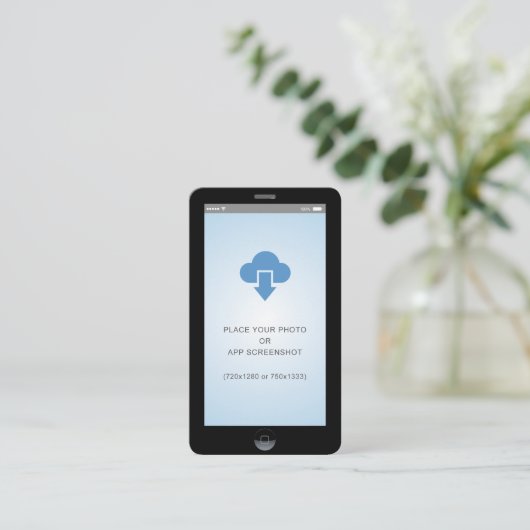 iPhone iOS Style App Screenshot Foto Visitekaartje (Staand voorkant)