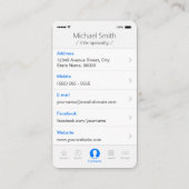 iPhone iOS Style App Screenshot Foto Visitekaartje (Achterkant)