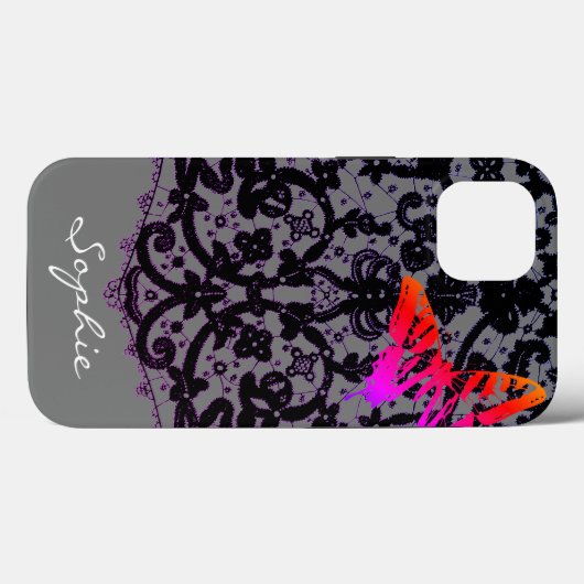 iPhone/iPad ANTIEK LACE CUSTOM NAAM Case-Mate iPhone Case (Achterkant (horizontaal))