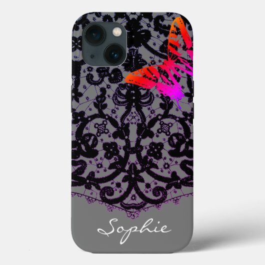 iPhone/iPad ANTIEK LACE CUSTOM NAAM Case-Mate iPhone Case (Achterkant)