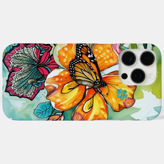 iPhone / iPad case bloemenhoesje waterverf (Achterkant (horizontaal))