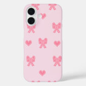 iPhone / iPad case Cute Pink Bows and Hearts Coque (Achterkant)