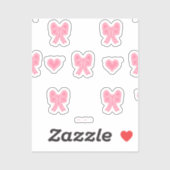 iPhone / iPad case Cute Pink Bows and Hearts Coque Sticker (Vel)