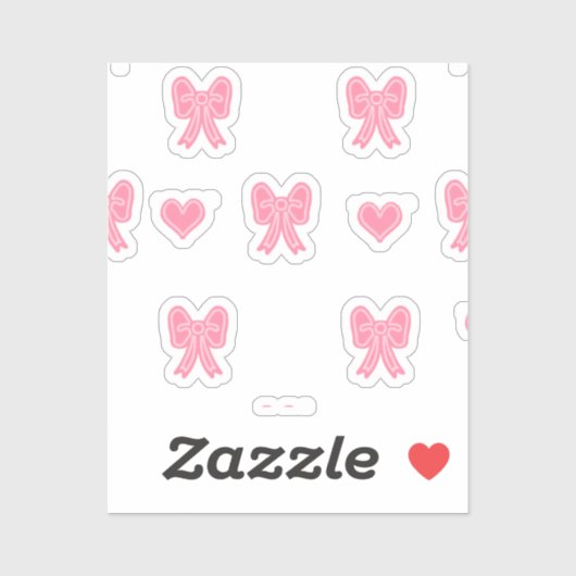 iPhone / iPad case Cute Pink Bows and Hearts Coque Sticker (Vel)