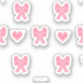 iPhone / iPad case Cute Pink Bows and Hearts Coque Sticker (Voorkant)