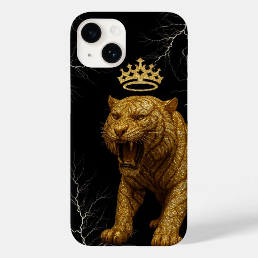 iPhone / iPad case  Furious Golden King Tiger with (Achterkant)