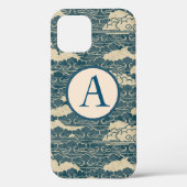 iPhone / iPad case JAPANESE CLOUDS DIY INITIAAL (Achterkant)