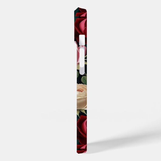 iPhone / iPad case red-white &pink roses (Achterkant / Links)