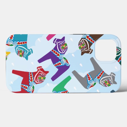 iPhone / iPad case SCANDINAVIAN DALA HORSE PATTERN (Achterkant (horizontaal))