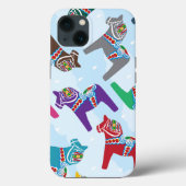 iPhone / iPad case SCANDINAVIAN DALA HORSE PATTERN (Achterkant)