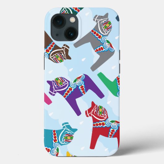 iPhone / iPad case SCANDINAVIAN DALA HORSE PATTERN (Achterkant)