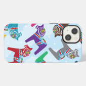 iPhone / iPad case SCANDINAVIAN DALA HORSE PATTERN Hoesje (Achterkant horizontaal)